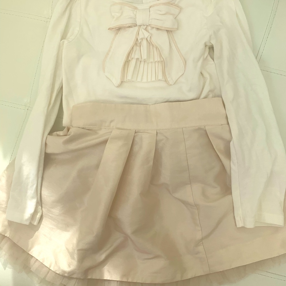 Janie and Jack creme girls top and skirt